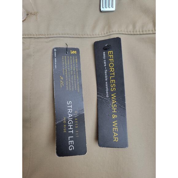 NWT Lee Tan Chino Straight Leg Relaxed Fit Mid Rise Pants Women's Plus Size 26W - Picture 8 of 13